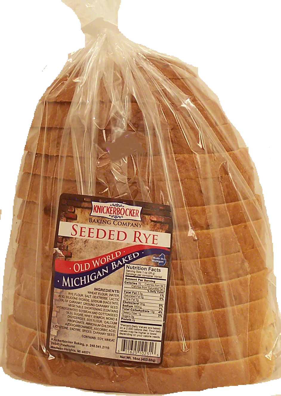 Knickerbocker Old World seeded rye sliced bread 1/2-loaf Full-Size Picture